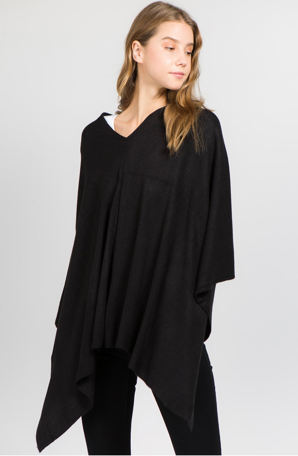 Cashmere Like Sweater Poncho