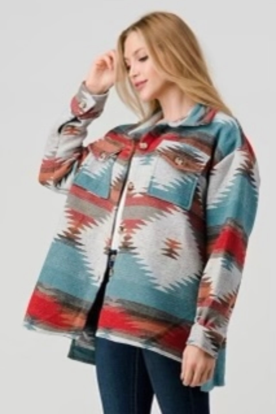 Aztec Print Shacket