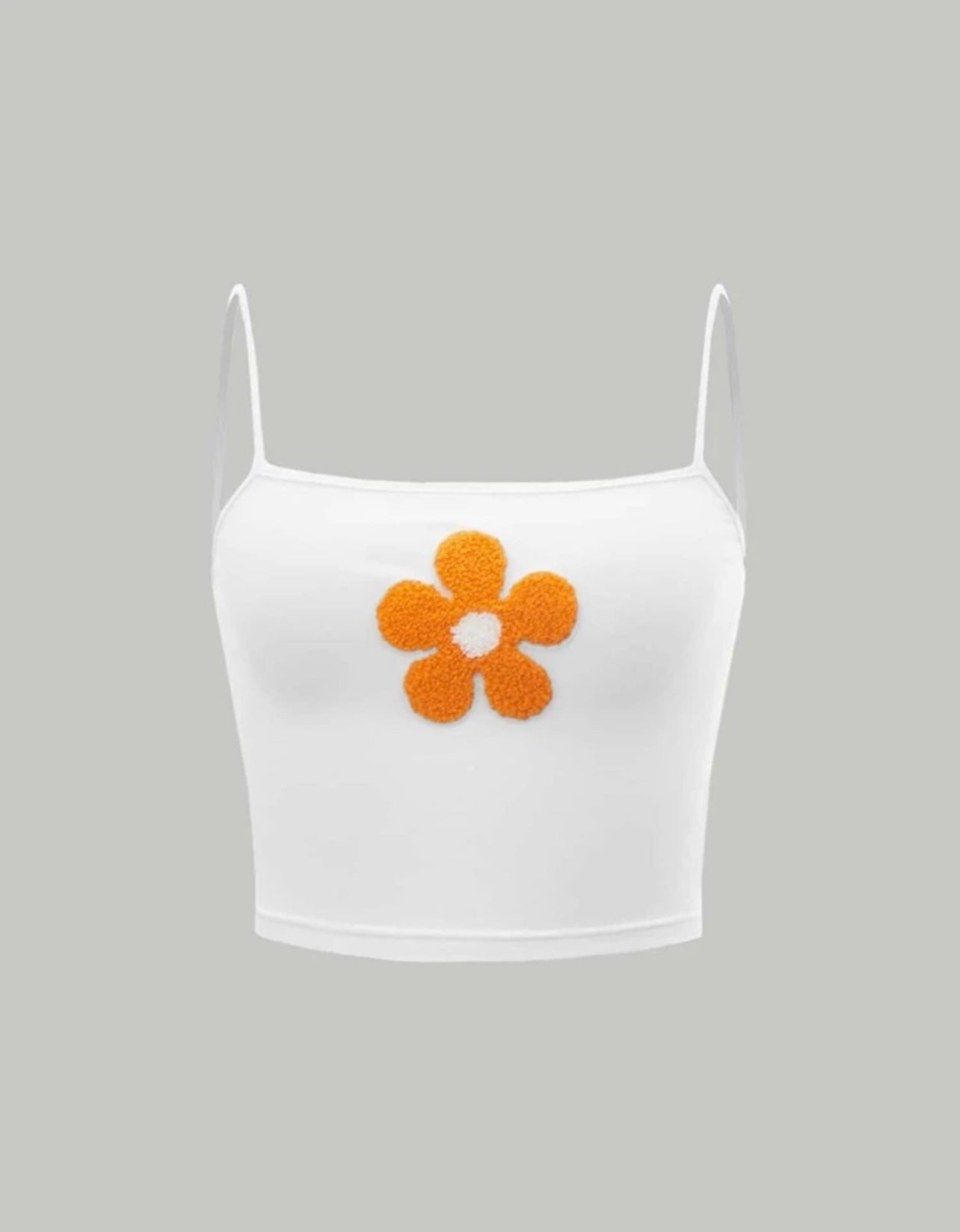 White Flower Power Crop Top