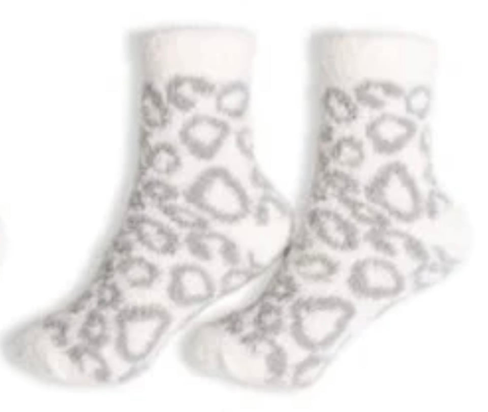 Gray and White Animal Print Comfy Luxe Socks