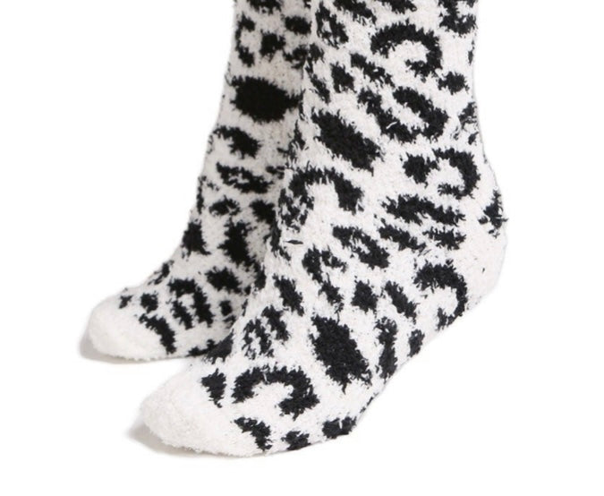 Black and White Animal Print Comfy Luxe Socks