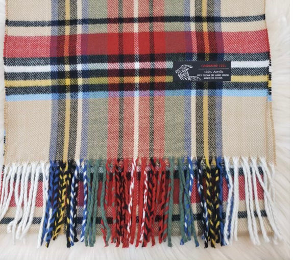 Tan Plaid Scarf