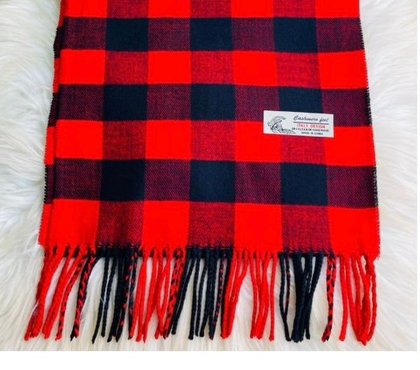 Red and Black Buffalo Plaid Scarf