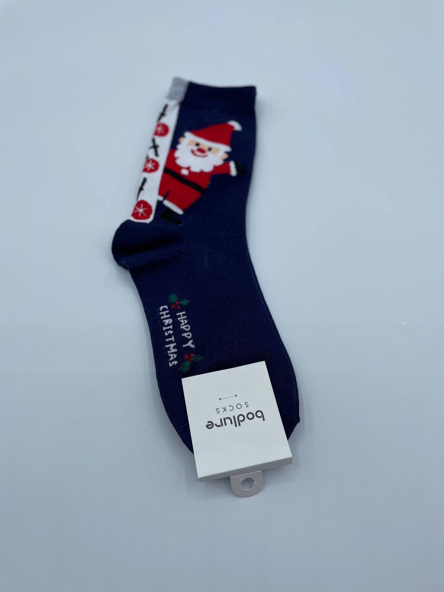 Navy Santa Socks