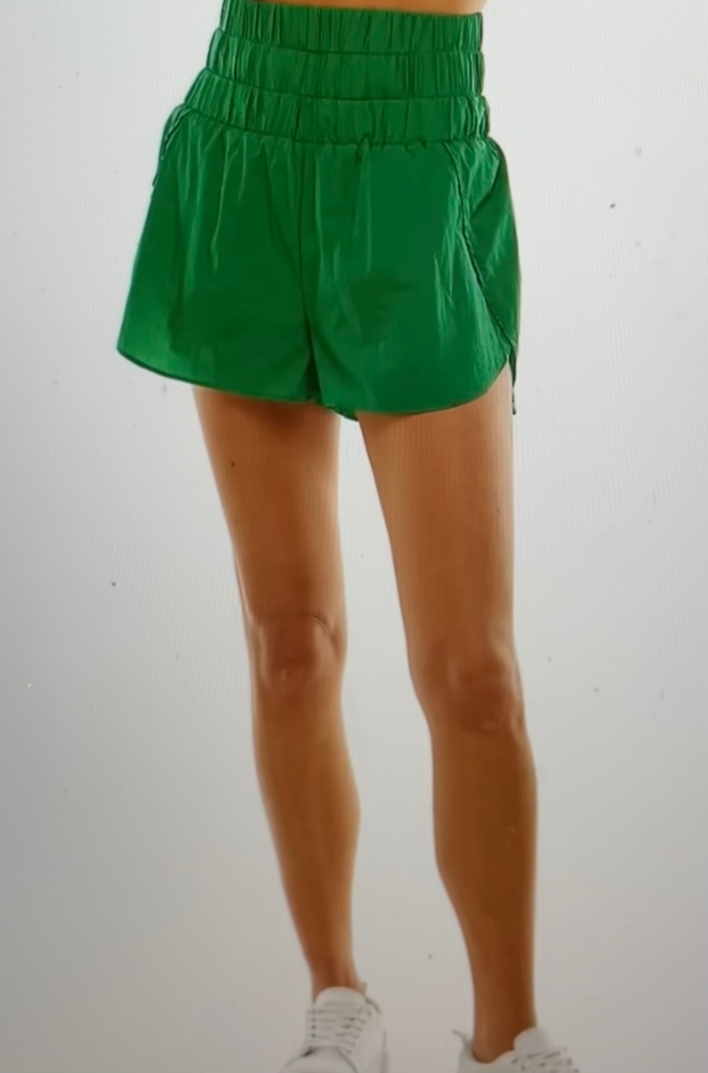 Nylon Kelly Green Athletic Shorts