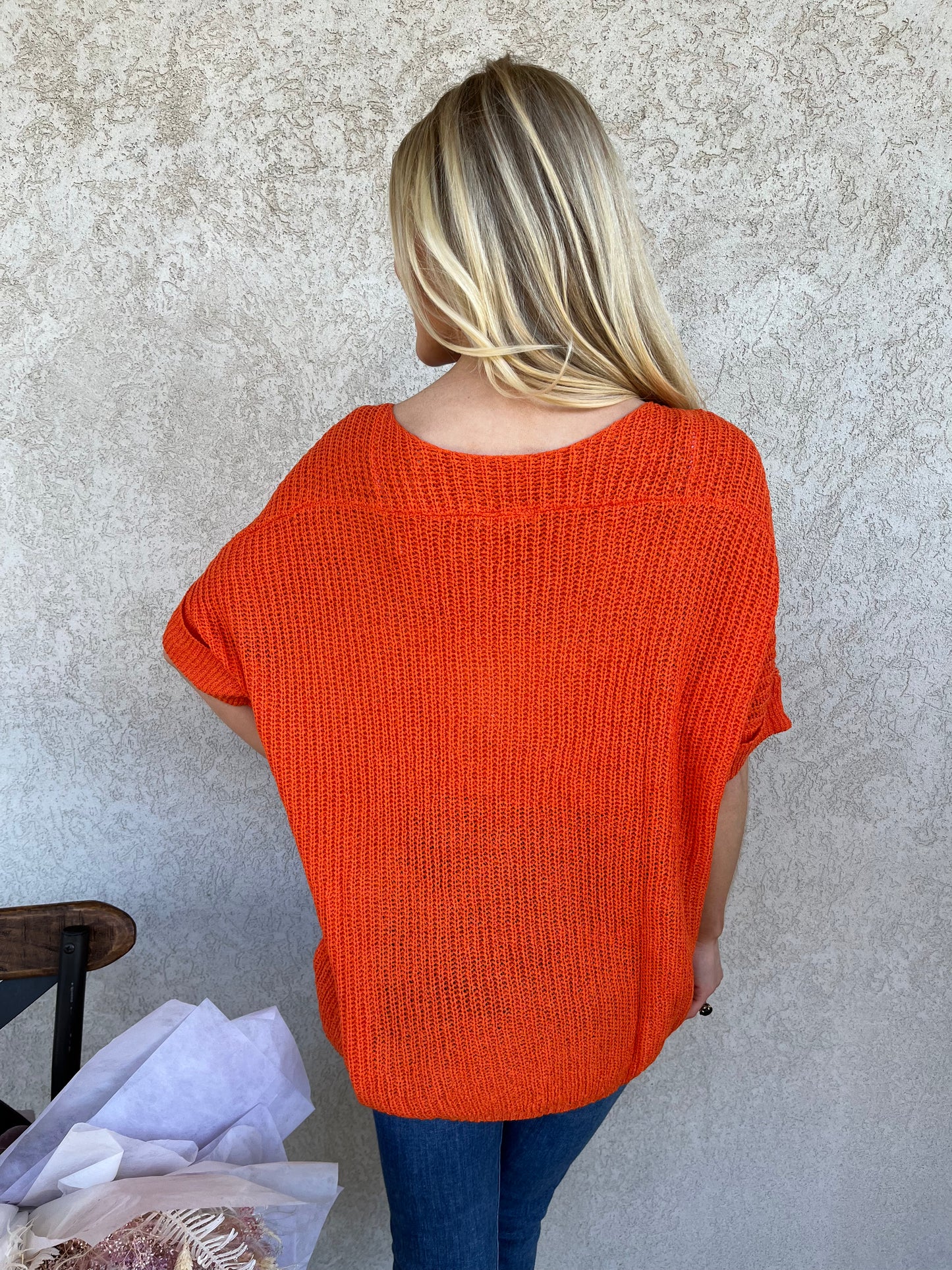 Loose Knit Orange Sweater