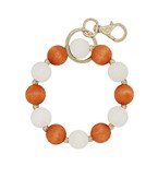 Orange and White Ball Keyring Bracelet