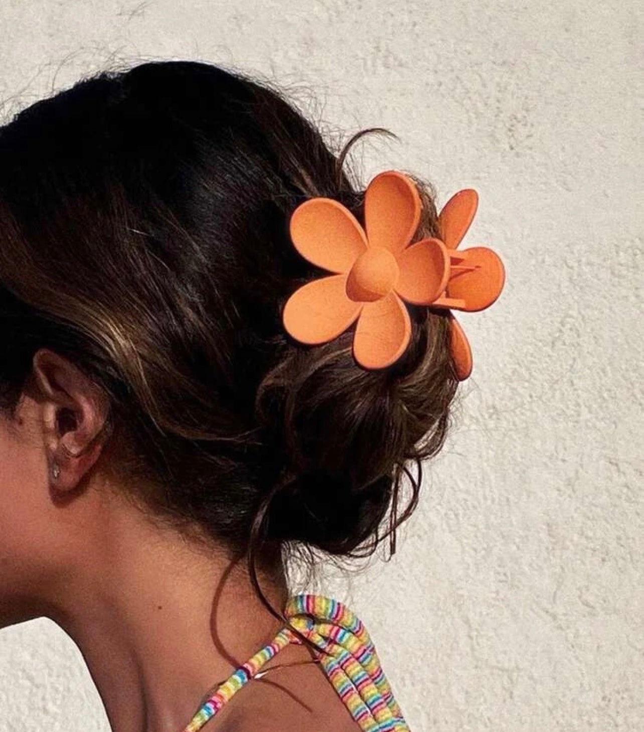 Orange Flower Hair Claw