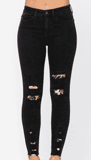 Judy Blue High Rise Black With Leopard