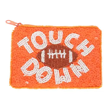 Touch Down Beaded Coin Purse