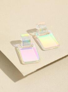 White Ombre Resin Earrings