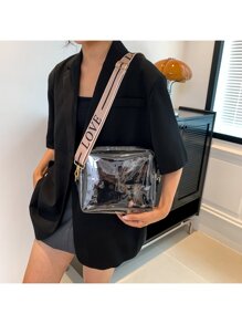Black Square Clear Crossbody