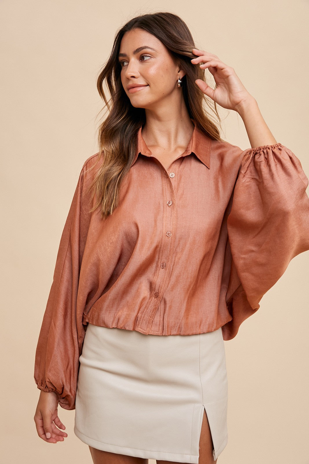 Terracotta Loose Fit Button Down