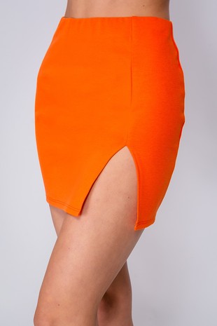 Orange High Waist Ponte Skirt