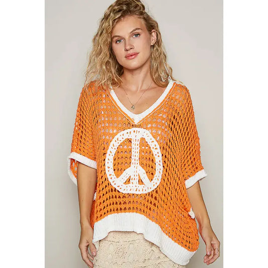 Orange and White Peace Sign
