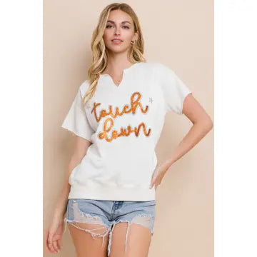 Game Day Glitter Short Sleeve Sweatshirt