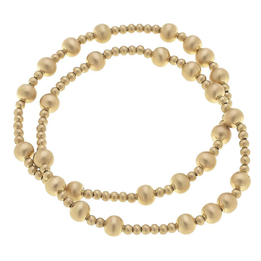 Shelby Ball Bead Gold Satin Bracelet