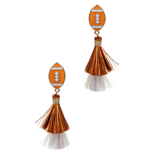 Football Tiered Tinsel Earrings