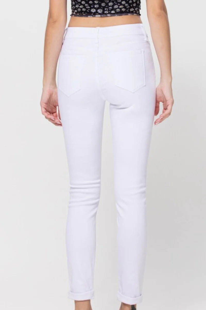 Cello Pull On White  Straight Jeans