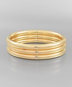 3 Gold Thin Worn Bangles