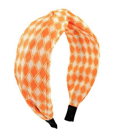Orange and White Diamond Headband