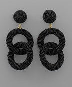 Black Link Seed Bead Earrings