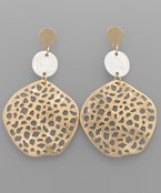 Worn Gold Worn Silver Textured Earrings