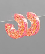 Pink Sequined Resin Hoops