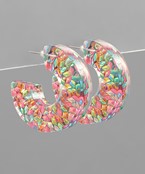 Multi Color Chunky Glitter Hoops