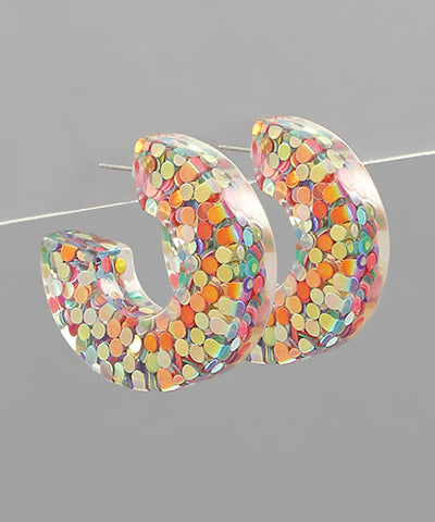 Dot Glitter Chunky Hoops