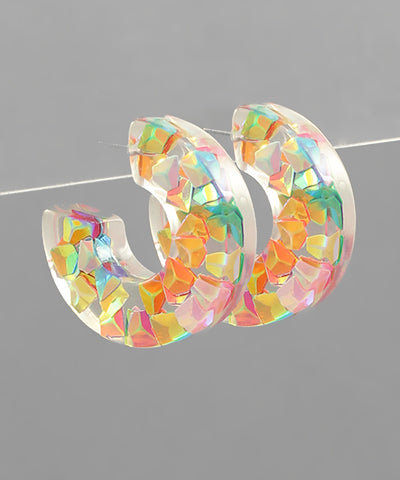 Large Glitter Chunky Hoops