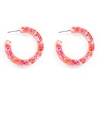 Pink Glitter Small Hoops