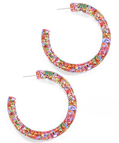 55mm Pink Multi Color Resin Hoops