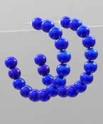 Royal Blue Beaded Hoops