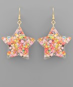 Glazed Star Dangle Earrings