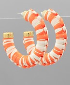 Orange and White Raffia Wrapped Hoops
