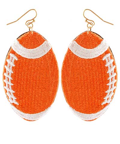 Orange Game Day Football Earrings