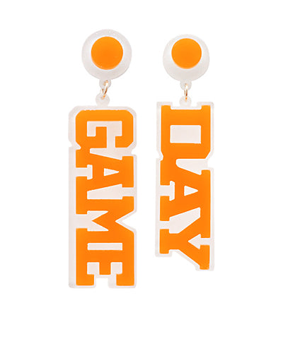 Orange and White Game Day Earrings