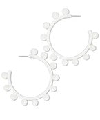 White Studded Earrings