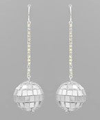 Silver Disco Ball Earrings