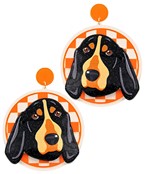 Acrylic Checkered Dog Earrings