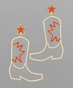 Hollow Cowboy Boot Earrings