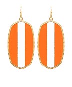 Orange and White Stripe Earrings