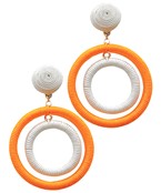 Orange and White Chorded Earrings