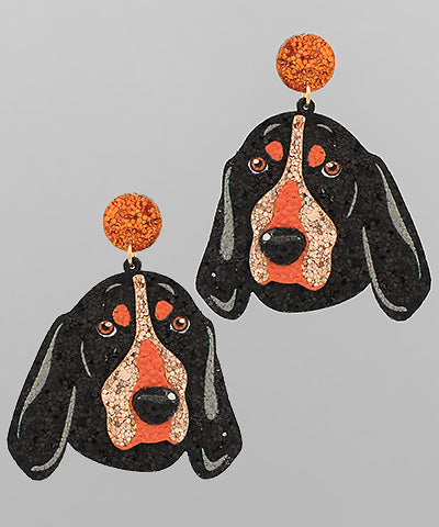 Sequin Dog Face Earrings