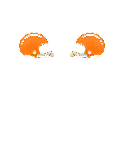Orange Football Helmet Earrings