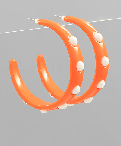 Orange and White Dotted Ball Hoops