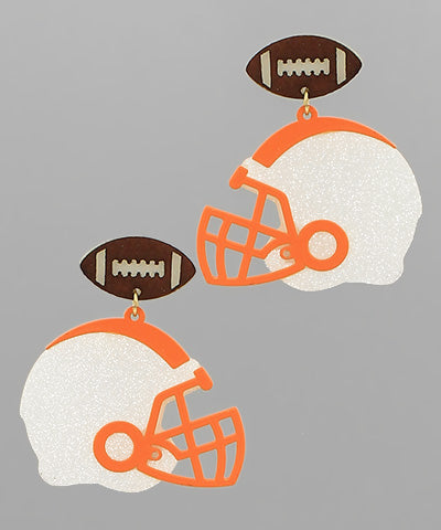 Football Helmet Drop Earrings