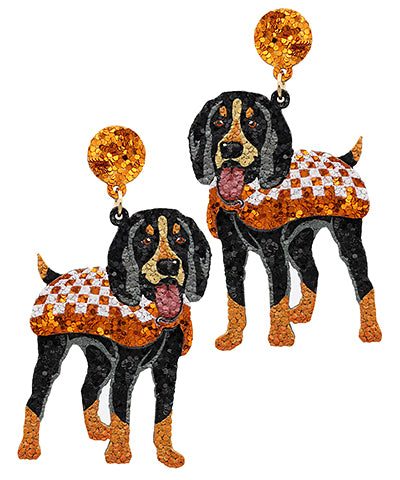 Glitter Standing Hound Earrings