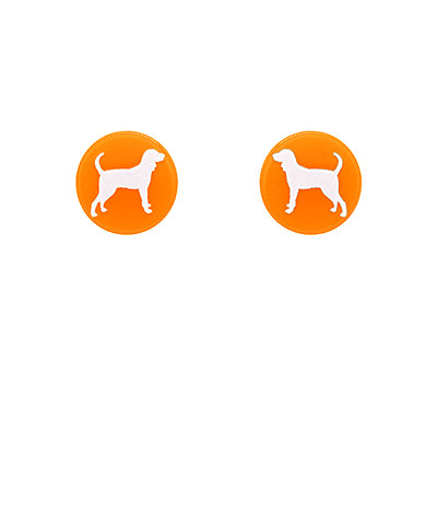Hound Dog Disc Earrings